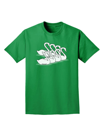 Seven Swans A Swimming Adult Dark T-Shirt-Mens T-Shirt-TooLoud-Kelly-Green-Small-Davson Sales