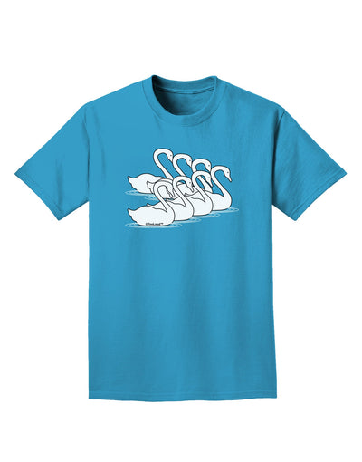 Seven Swans A Swimming Adult Dark T-Shirt-Mens T-Shirt-TooLoud-Turquoise-Small-Davson Sales