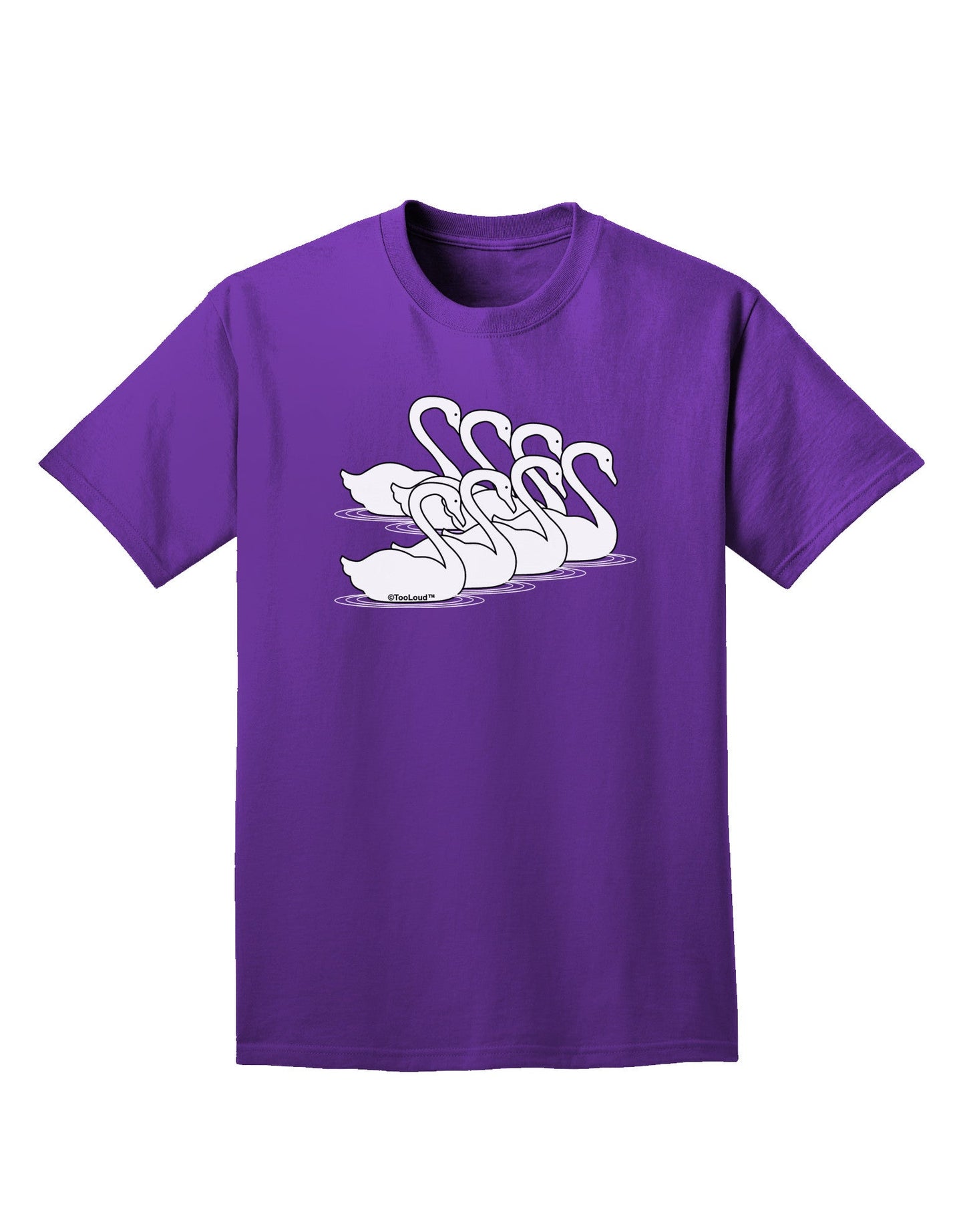 Seven Swans A Swimming Adult Dark T-Shirt-Mens T-Shirt-TooLoud-Purple-Small-Davson Sales
