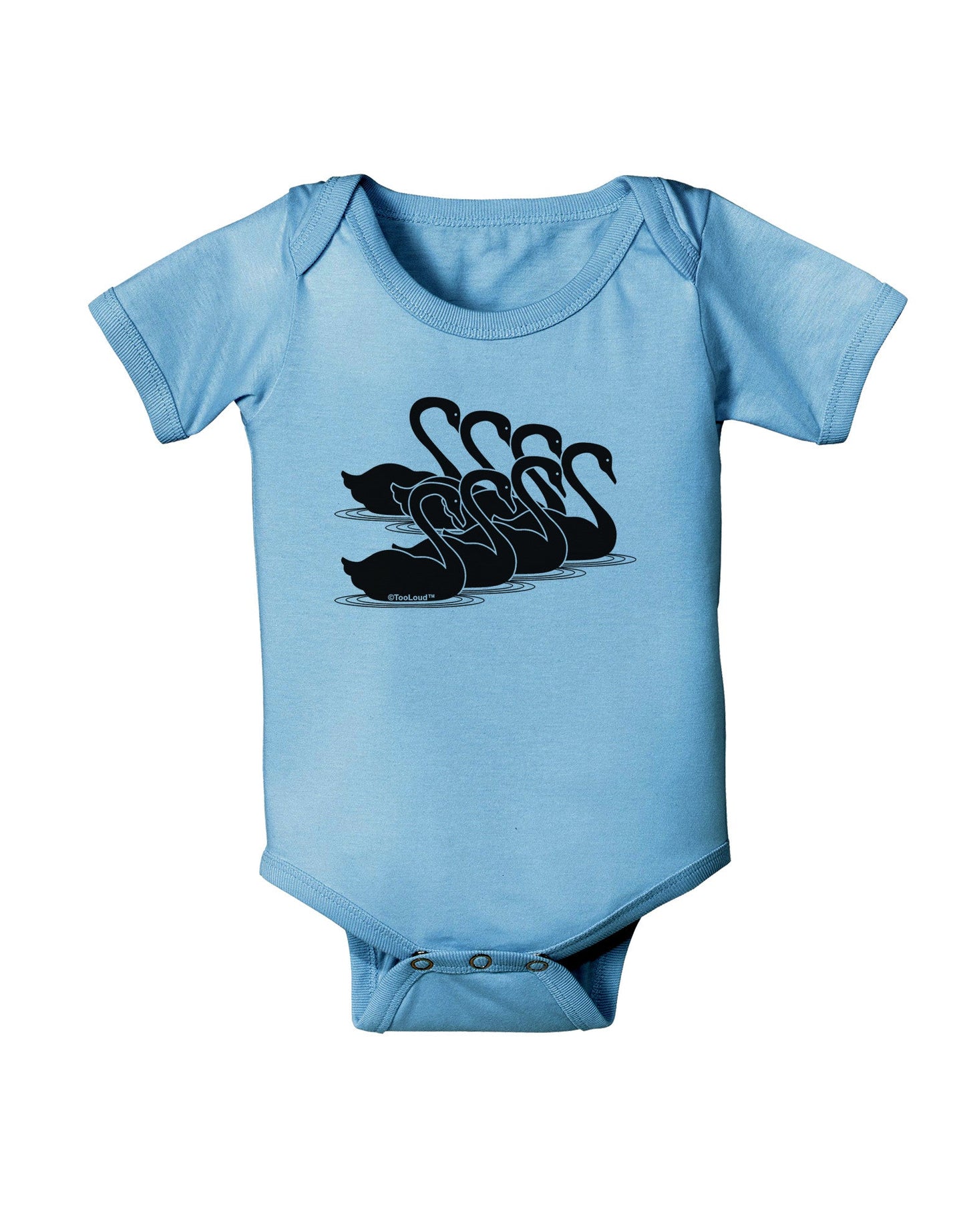 Seven Swans A Swimming Baby Romper Bodysuit-Baby Romper-TooLoud-LightBlue-06-Months-Davson Sales