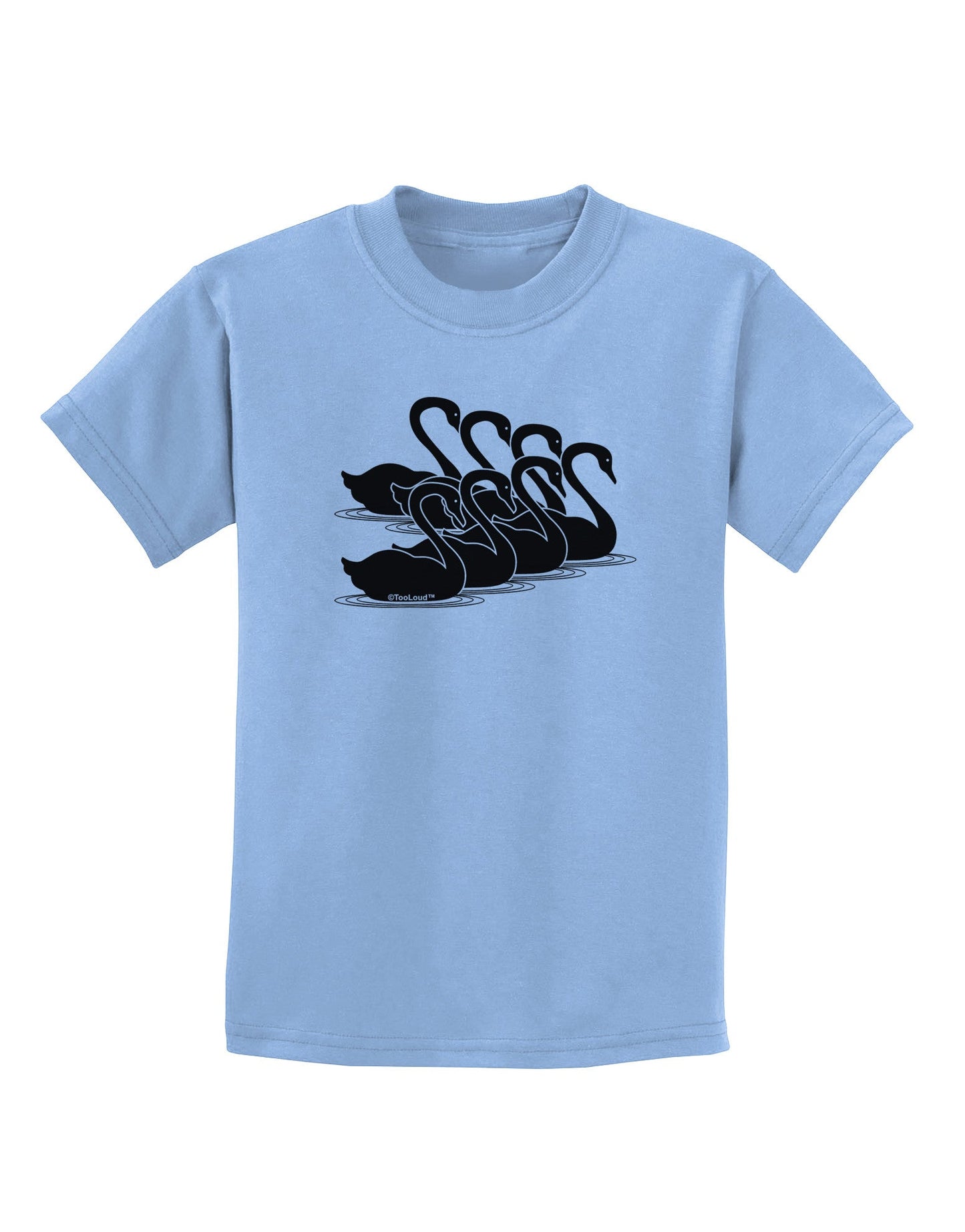 Seven Swans A Swimming Childrens T-Shirt-Childrens T-Shirt-TooLoud-Light-Blue-X-Small-Davson Sales