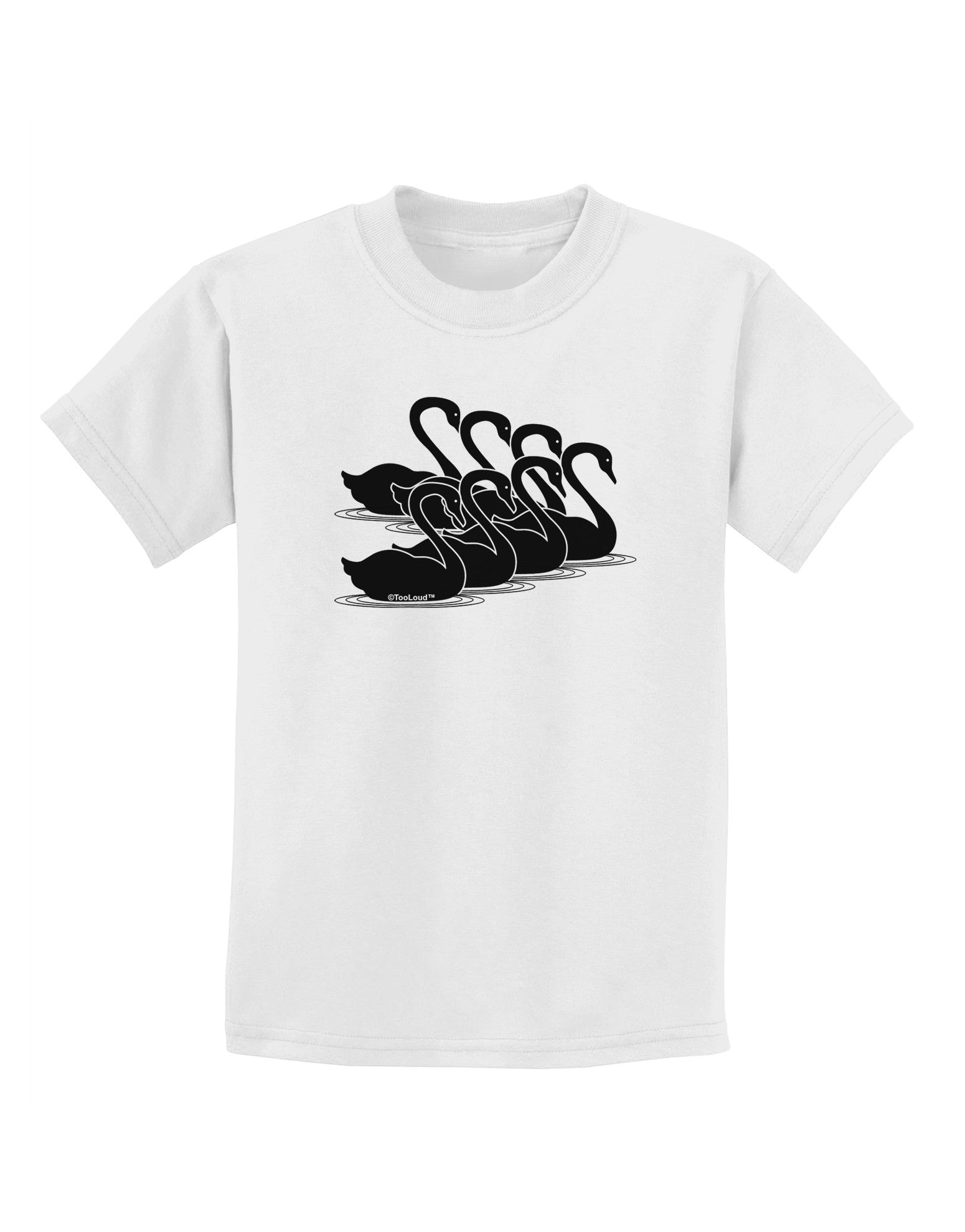 Seven Swans A Swimming Childrens T-Shirt-Childrens T-Shirt-TooLoud-White-X-Small-Davson Sales