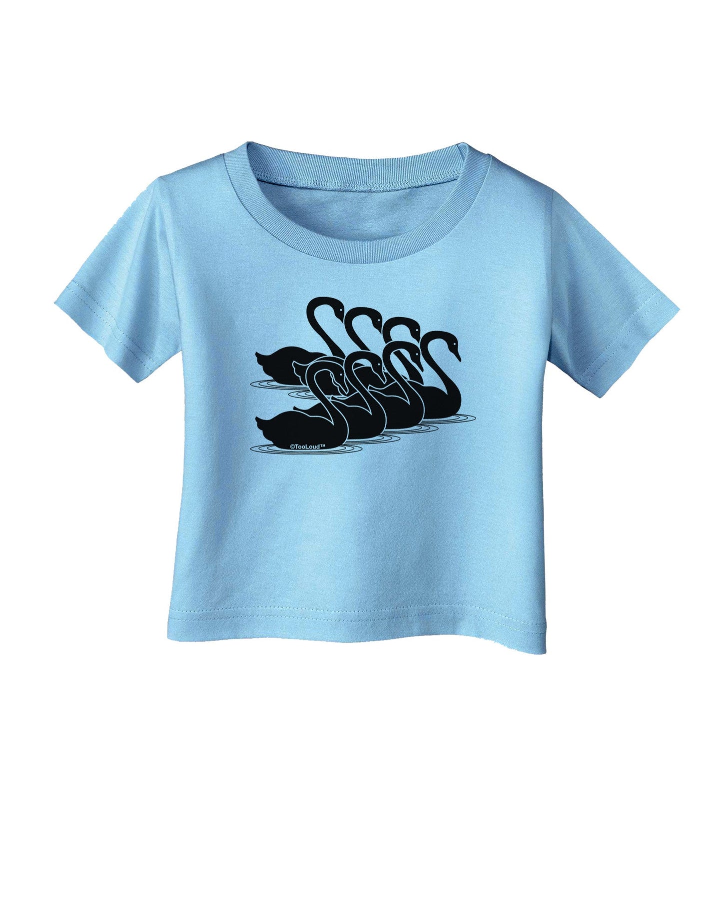 Seven Swans A Swimming Infant T-Shirt-Infant T-Shirt-TooLoud-Aquatic-Blue-06-Months-Davson Sales
