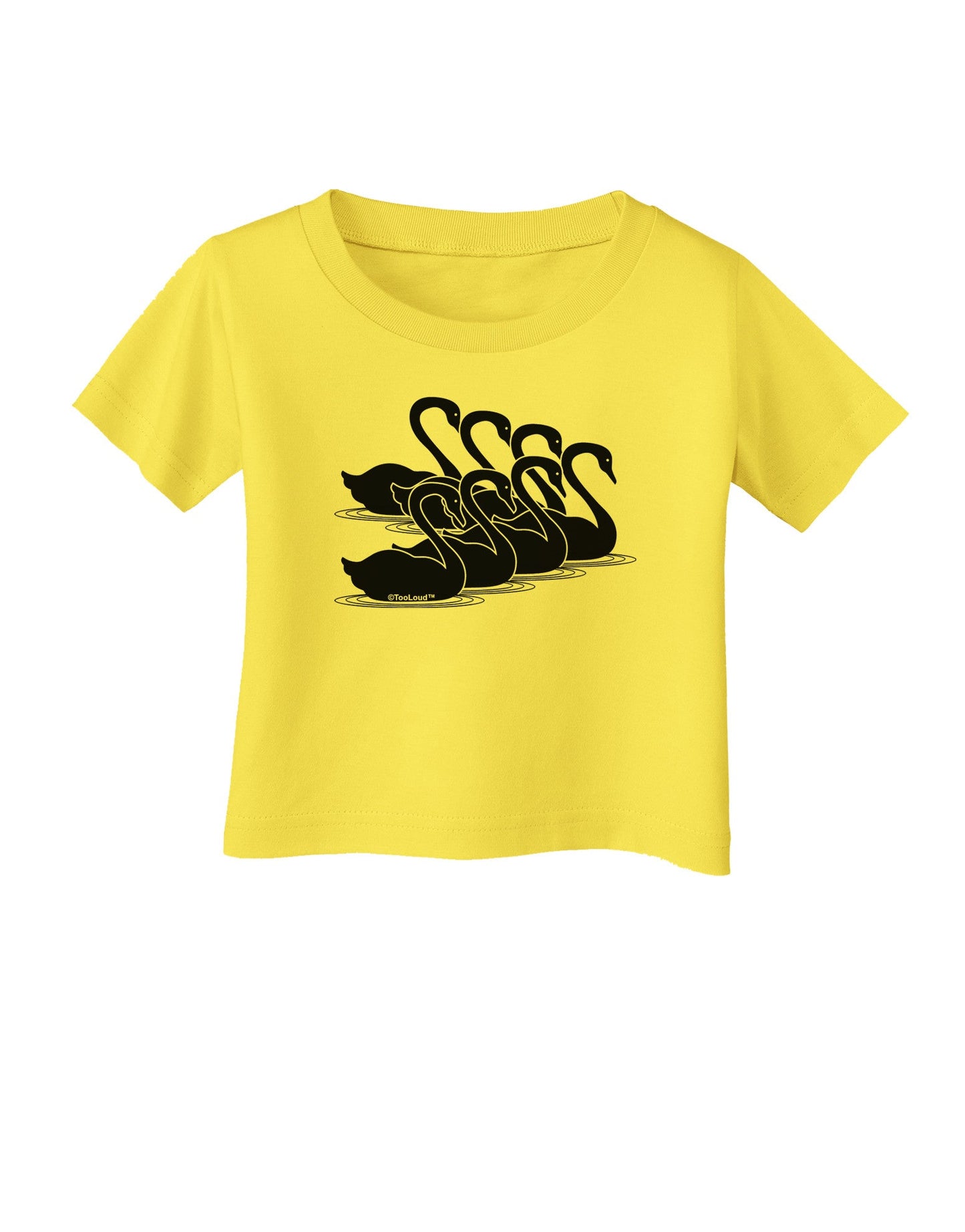 Seven Swans A Swimming Infant T-Shirt-Infant T-Shirt-TooLoud-Yellow-06-Months-Davson Sales