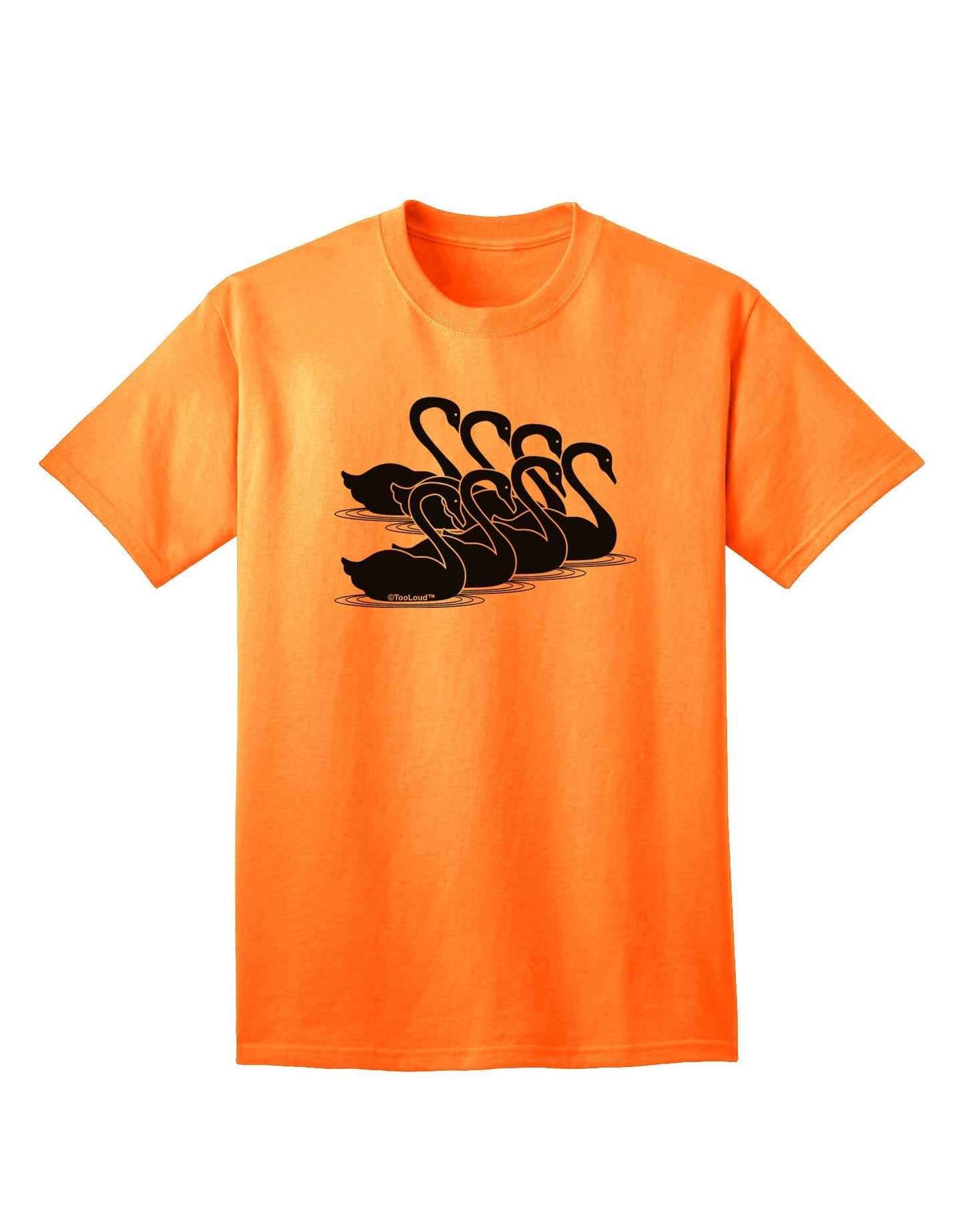 Seven Swans A Swimming - Premium Adult T-Shirt Collection-Mens T-shirts-TooLoud-Neon-Orange-Small-Davson Sales