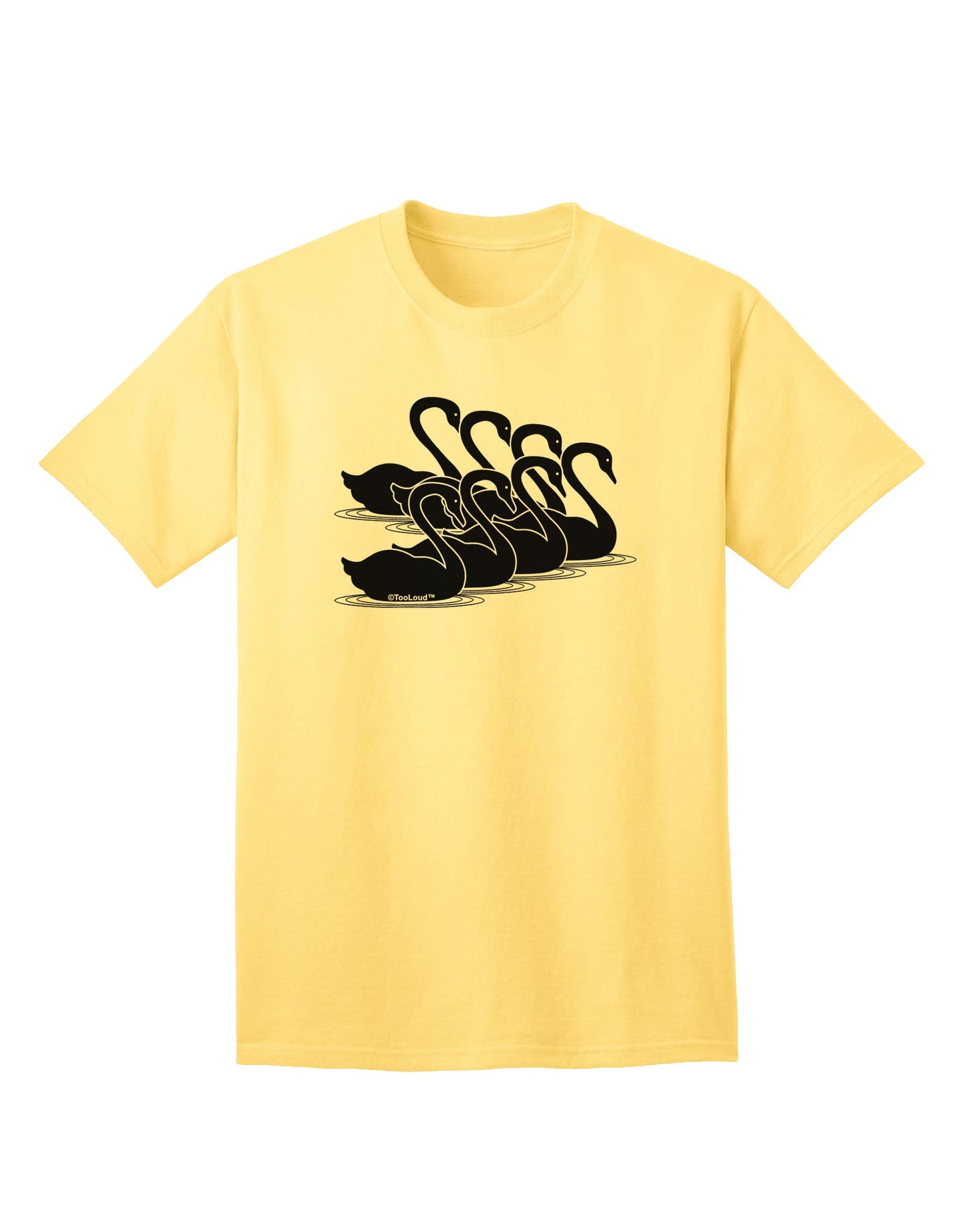 Seven Swans A Swimming - Premium Adult T-Shirt Collection-Mens T-shirts-TooLoud-Yellow-Small-Davson Sales