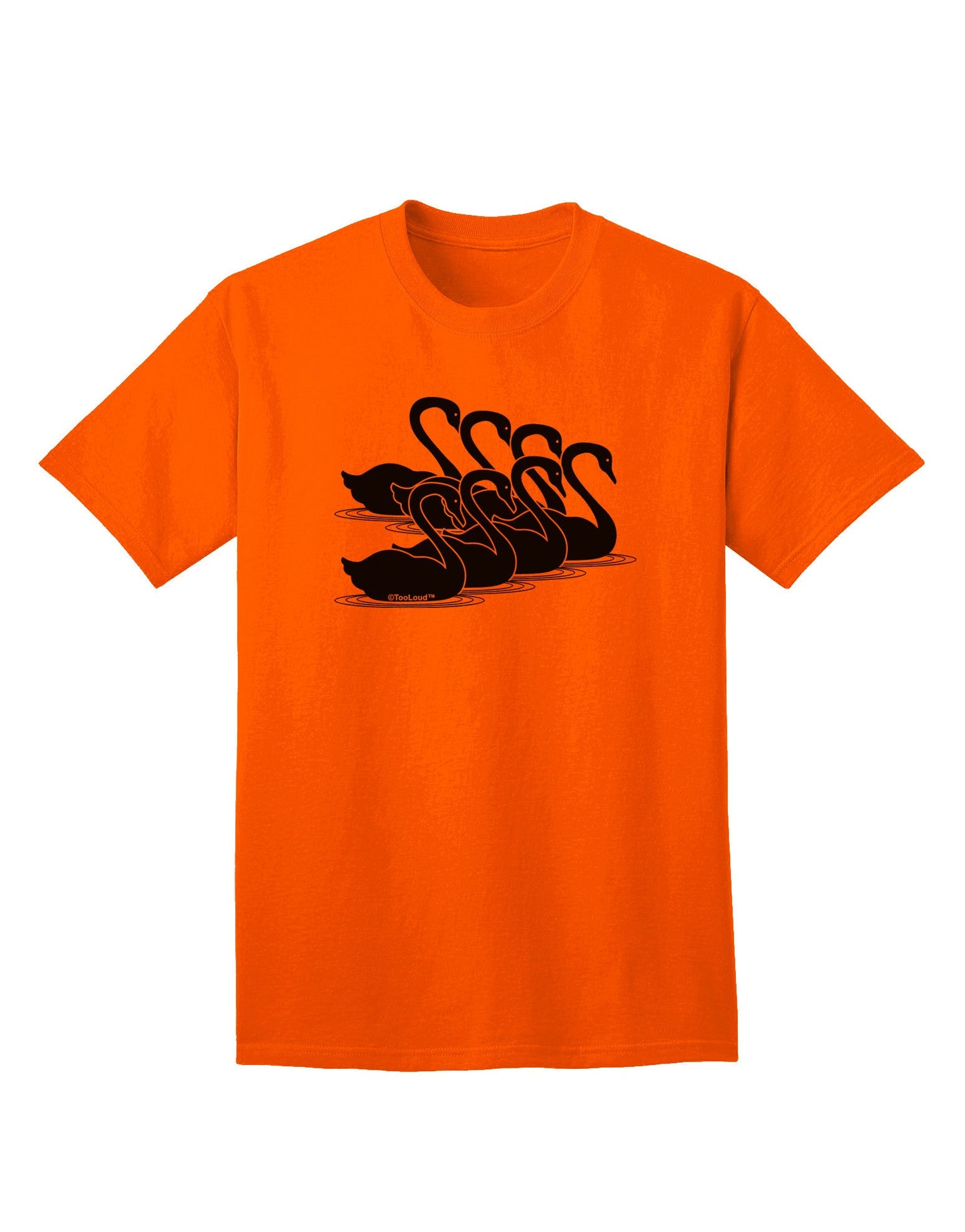 Seven Swans A Swimming - Premium Adult T-Shirt Collection-Mens T-shirts-TooLoud-Orange-Small-Davson Sales