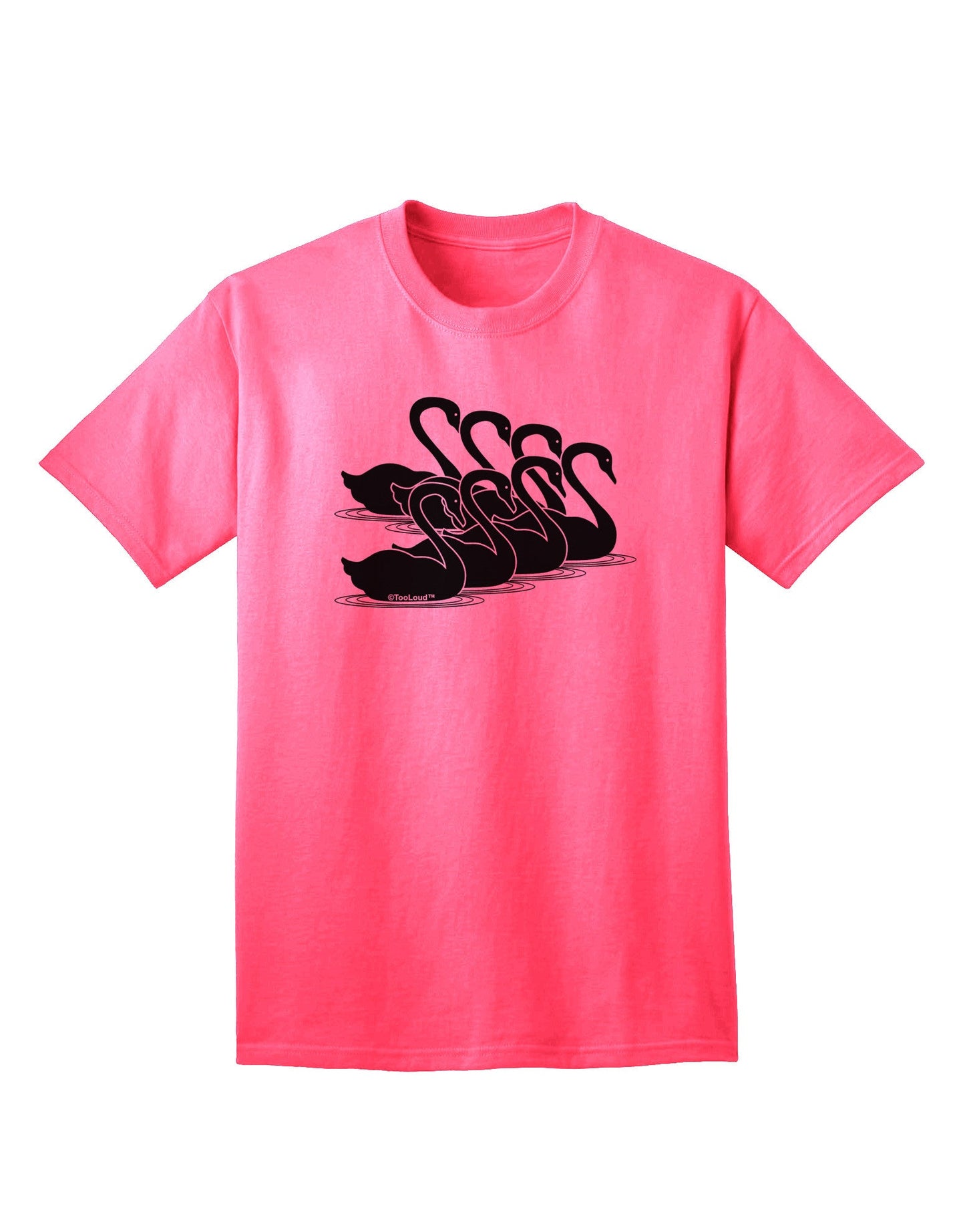 Seven Swans A Swimming - Premium Adult T-Shirt Collection-Mens T-shirts-TooLoud-Neon-Pink-Small-Davson Sales