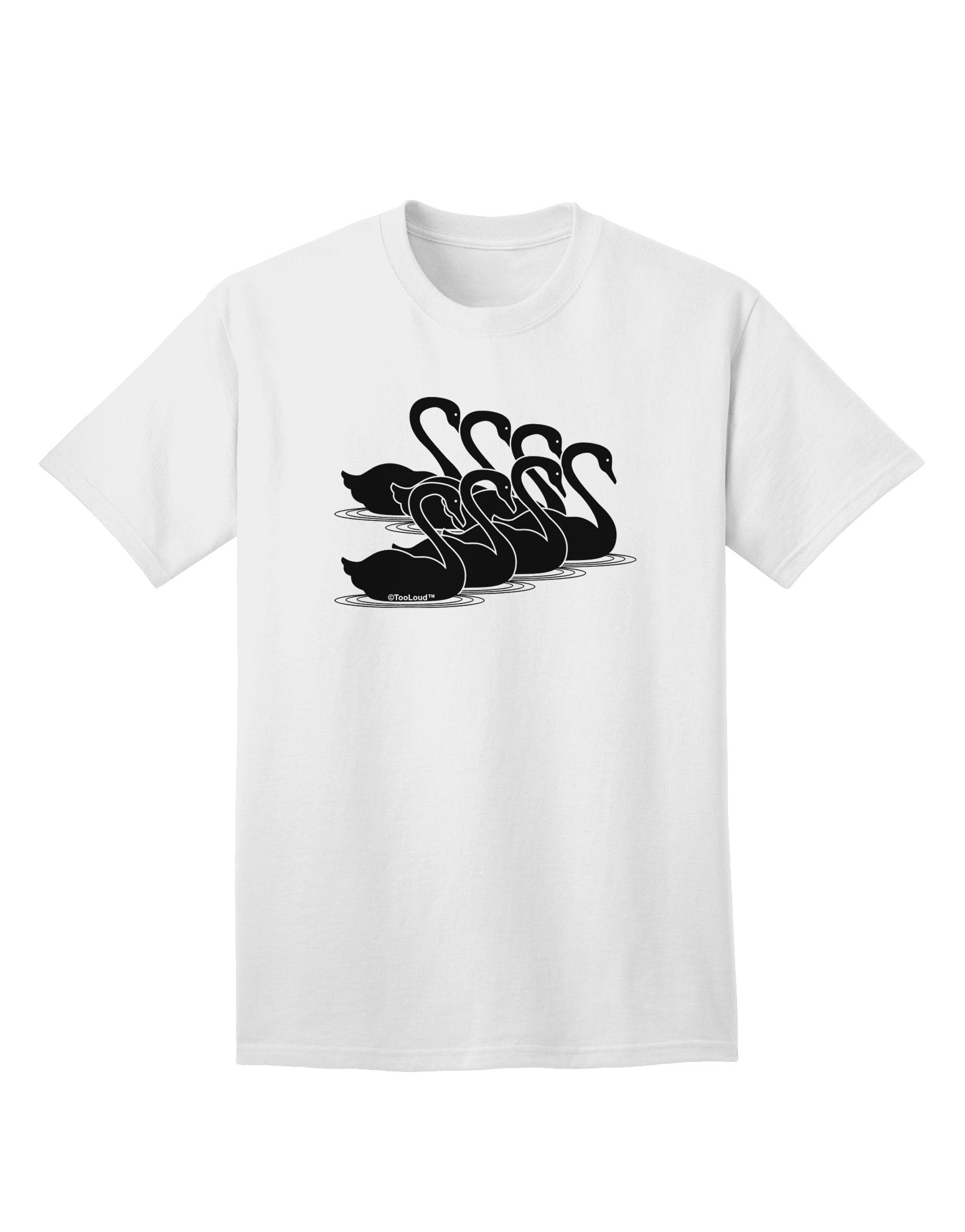 Seven Swans A Swimming - Premium Adult T-Shirt Collection-Mens T-shirts-TooLoud-White-Small-Davson Sales