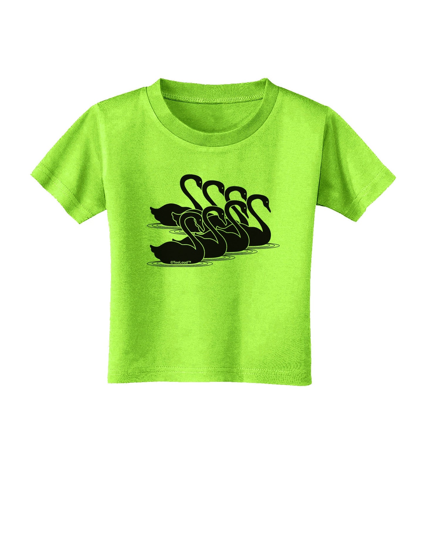Seven Swans A Swimming Toddler T-Shirt-Toddler T-Shirt-TooLoud-Lime-Green-2T-Davson Sales