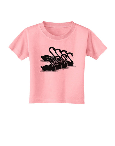 Seven Swans A Swimming Toddler T-Shirt-Toddler T-Shirt-TooLoud-Candy-Pink-2T-Davson Sales