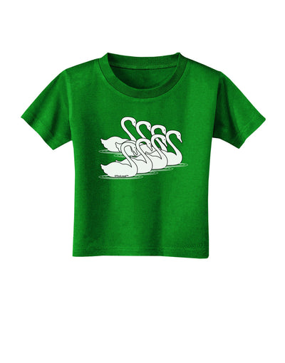 Seven Swans A Swimming Toddler T-Shirt Dark-Toddler T-Shirt-TooLoud-Clover-Green-2T-Davson Sales