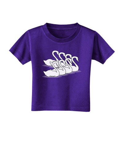 Seven Swans A Swimming Toddler T-Shirt Dark-Toddler T-Shirt-TooLoud-Purple-2T-Davson Sales