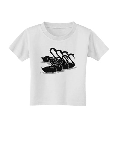 Seven Swans A Swimming Toddler T-Shirt-Toddler T-Shirt-TooLoud-White-2T-Davson Sales