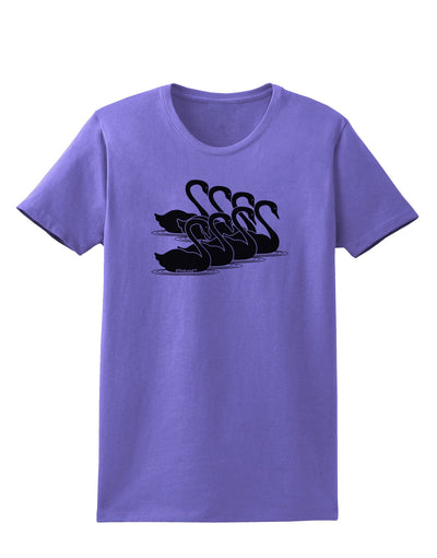 Seven Swans A Swimming Womens T-Shirt-Womens T-Shirt-TooLoud-Violet-X-Small-Davson Sales