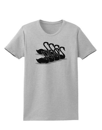 Seven Swans A Swimming Womens T-Shirt-Womens T-Shirt-TooLoud-AshGray-X-Small-Davson Sales