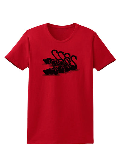 Seven Swans A Swimming Womens T-Shirt-Womens T-Shirt-TooLoud-Red-X-Small-Davson Sales