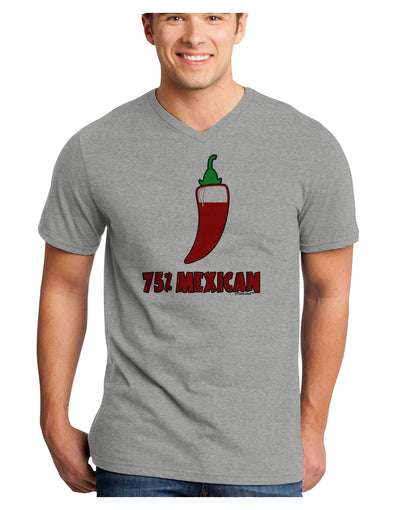 Seventy-Five Percent Mexican Adult V-Neck T-shirt-Mens V-Neck T-Shirt-TooLoud-HeatherGray-Small-Davson Sales