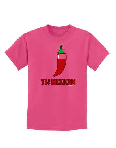 Seventy-Five Percent Mexican Childrens Dark T-Shirt-Childrens T-Shirt-TooLoud-Sangria-X-Small-Davson Sales