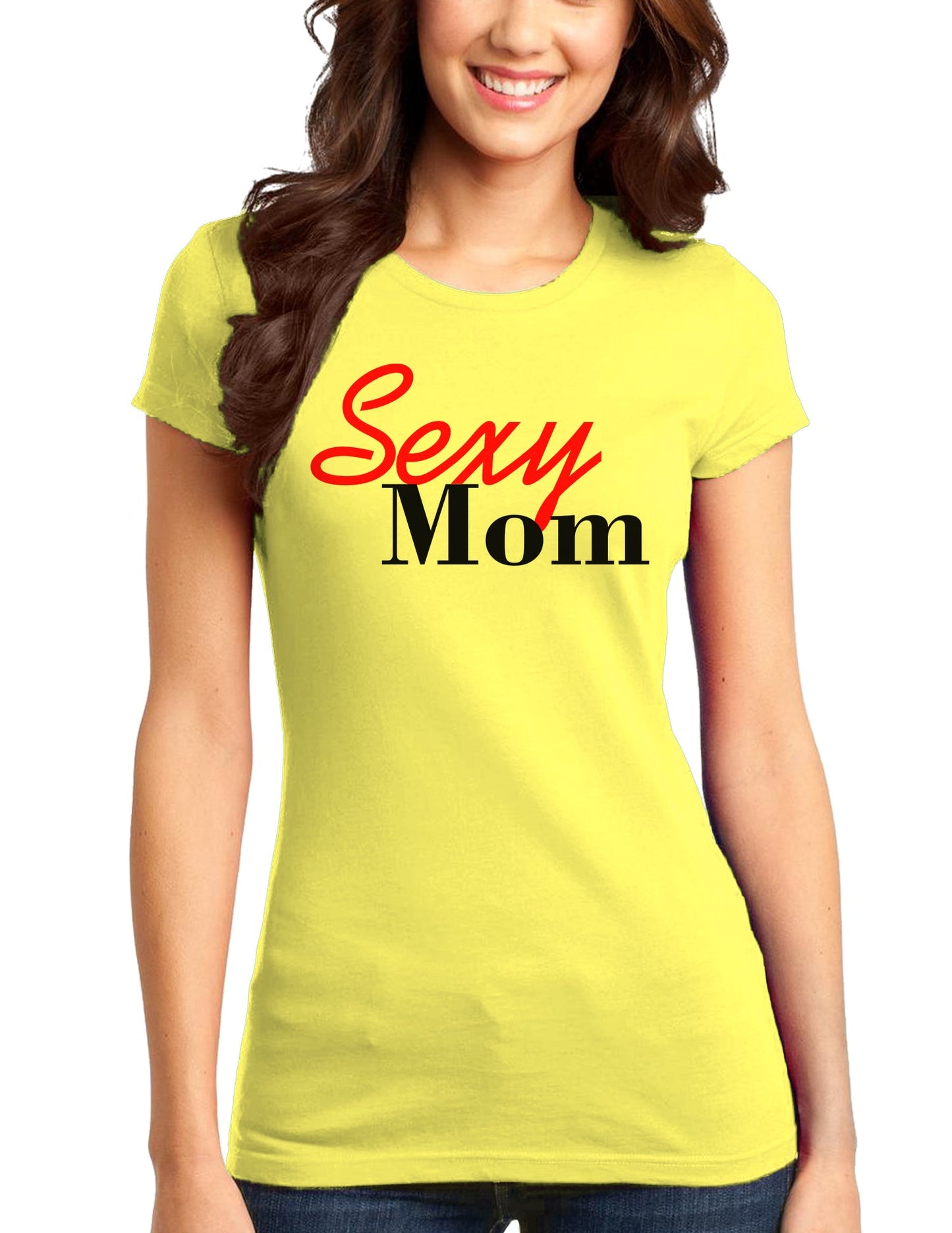 Sexy Mom Juniors T-Shirt-Womens Juniors T-Shirt-TooLoud-Yellow-Small-Davson Sales