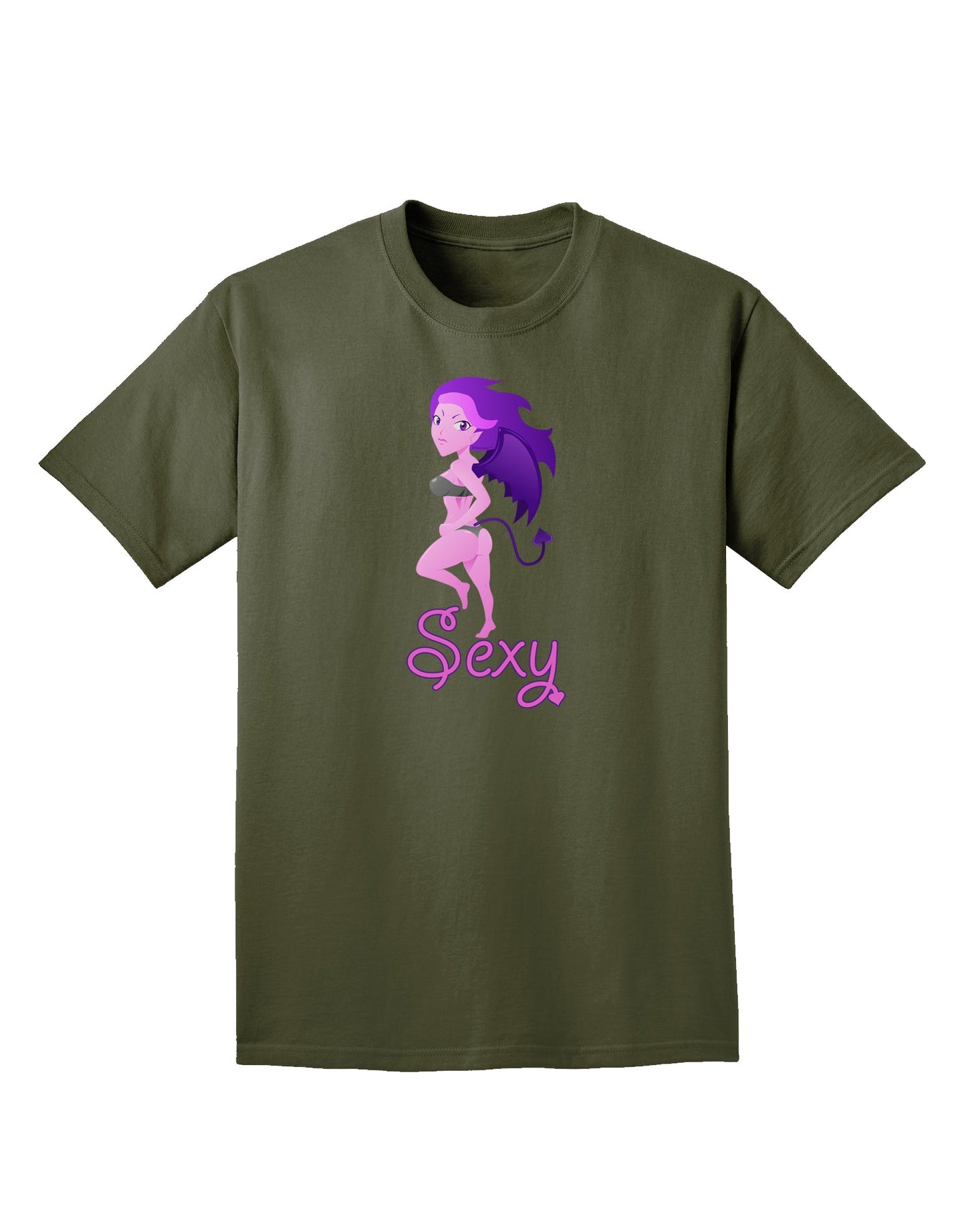 Sexy Succubus - Sexy Text Adult Dark T-Shirt-Mens T-Shirt-TooLoud-Military-Green-Small-Davson Sales