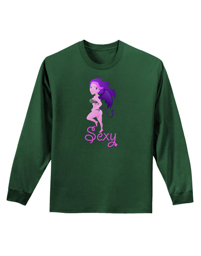 Sexy Succubus - Sexy Text Adult Long Sleeve Dark T-Shirt-TooLoud-Dark-Green-Small-Davson Sales