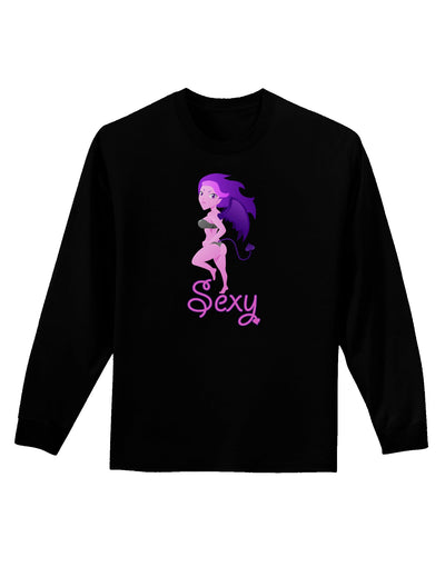 Sexy Succubus - Sexy Text Adult Long Sleeve Dark T-Shirt-TooLoud-Black-Small-Davson Sales