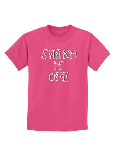 Shake It Off Text Cute with Hearts Childrens Dark T-Shirt by TooLoud-Childrens T-Shirt-TooLoud-Sangria-X-Small-Davson Sales