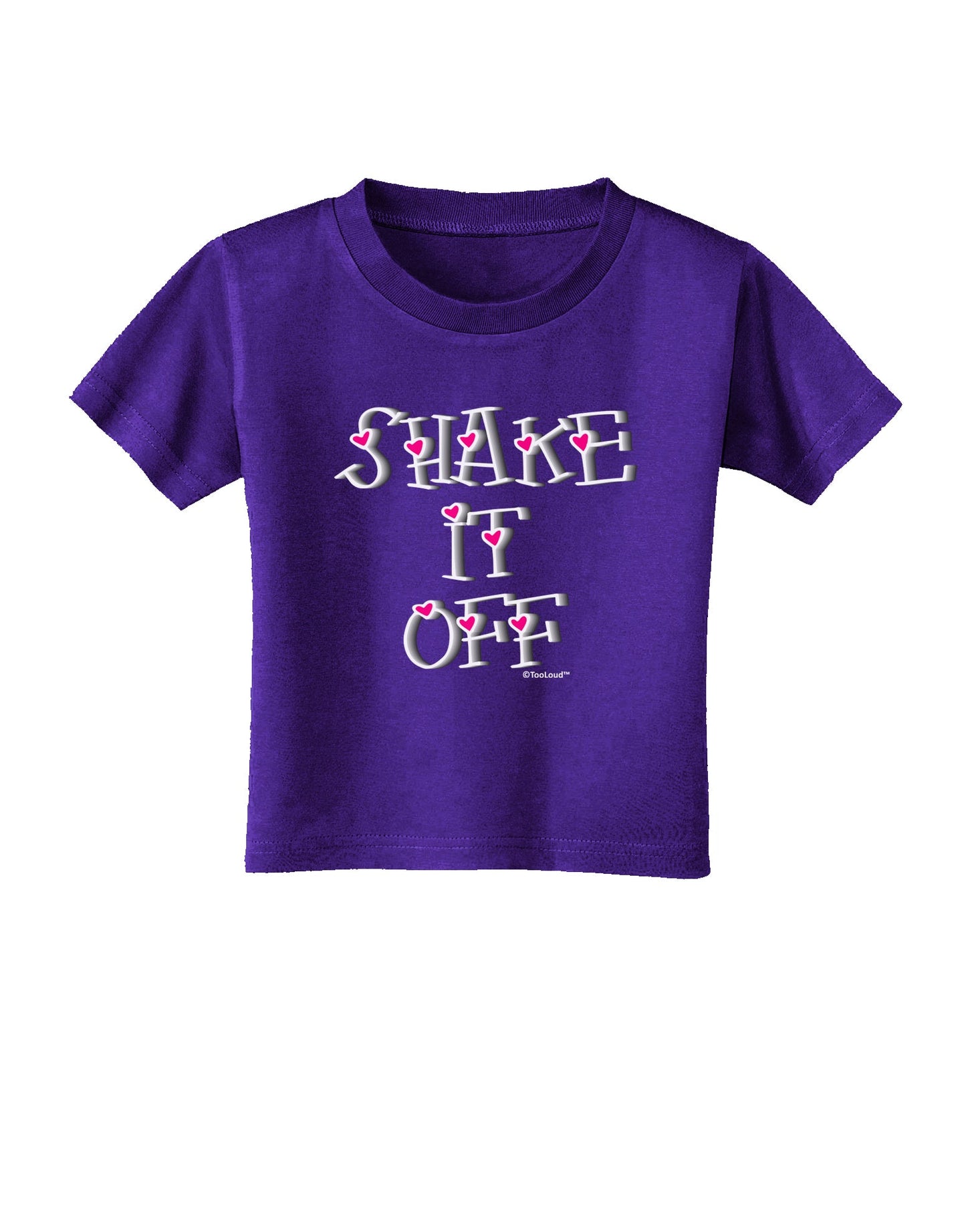 Shake It Off Text Cute with Hearts Toddler T-Shirt Dark by TooLoud-Toddler T-Shirt-TooLoud-Purple-2T-Davson Sales