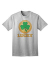 Shamrock Button - Fortunate Adult T-Shirt by TooLoud-Mens T-shirts-TooLoud-AshGray-Small-Davson Sales