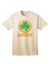 Shamrock Button - Fortunate Adult T-Shirt by TooLoud-Mens T-shirts-TooLoud-Natural-Small-Davson Sales