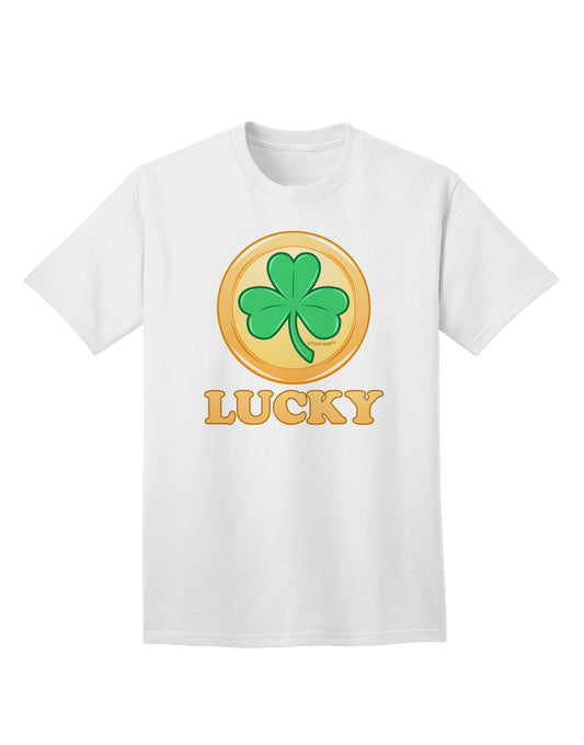 Shamrock Button - Fortunate Adult T-Shirt by TooLoud-Mens T-shirts-TooLoud-White-Small-Davson Sales