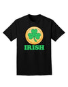 Shamrock Button - Irish Adult Dark T-Shirt by TooLoud-Mens T-Shirt-TooLoud-Black-Small-Davson Sales