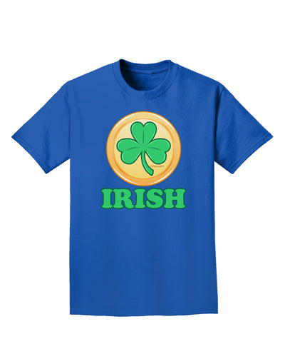 Shamrock Button - Irish Adult Dark T-Shirt by TooLoud-Mens T-Shirt-TooLoud-Royal-Blue-Small-Davson Sales