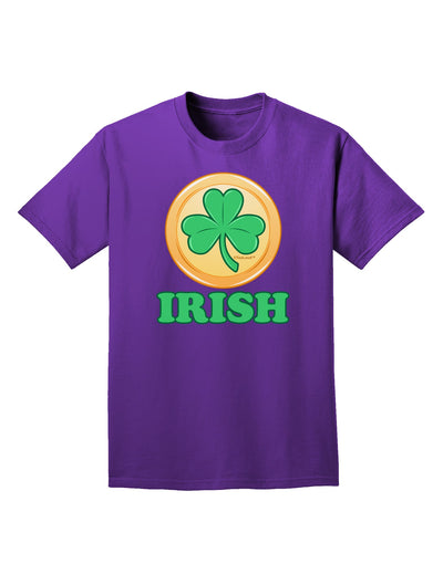 Shamrock Button - Irish Adult Dark T-Shirt by TooLoud-Mens T-Shirt-TooLoud-Purple-Small-Davson Sales