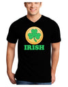 Shamrock Button - Irish Adult Dark V-Neck T-Shirt by TooLoud-Mens V-Neck T-Shirt-TooLoud-Black-Small-Davson Sales