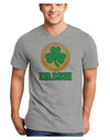 Shamrock Button - Irish Adult V-Neck T-shirt by TooLoud-Mens V-Neck T-Shirt-TooLoud-HeatherGray-Small-Davson Sales