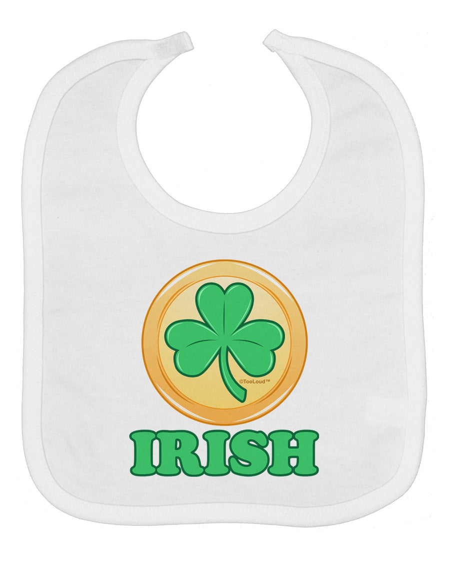 Shamrock Button - Irish Baby Bib by TooLoud