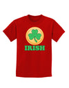 Shamrock Button - Irish Childrens Dark T-Shirt by TooLoud-Childrens T-Shirt-TooLoud-Red-X-Small-Davson Sales