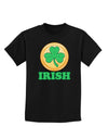 Shamrock Button - Irish Childrens Dark T-Shirt by TooLoud-Childrens T-Shirt-TooLoud-Black-X-Small-Davson Sales