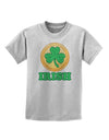 Shamrock Button - Irish Childrens T-Shirt by TooLoud-Childrens T-Shirt-TooLoud-AshGray-X-Small-Davson Sales