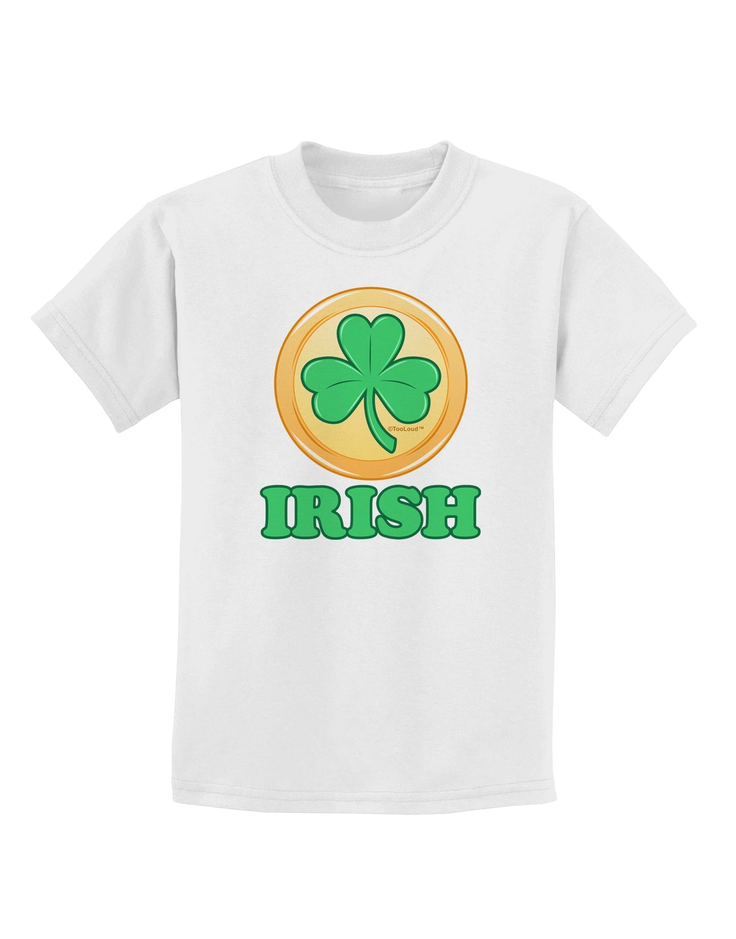 Shamrock Button - Irish Childrens T-Shirt by TooLoud-Childrens T-Shirt-TooLoud-White-X-Small-Davson Sales