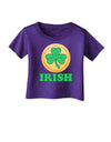 Shamrock Button - Irish Infant T-Shirt Dark by TooLoud-Infant T-Shirt-TooLoud-Purple-06-Months-Davson Sales