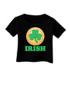 Shamrock Button - Irish Infant T-Shirt Dark by TooLoud-Infant T-Shirt-TooLoud-Black-06-Months-Davson Sales