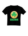 Shamrock Button - Irish Toddler T-Shirt Dark by TooLoud-Toddler T-Shirt-TooLoud-Black-2T-Davson Sales