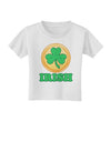 Shamrock Button - Irish Toddler T-Shirt by TooLoud-Toddler T-Shirt-TooLoud-White-2T-Davson Sales