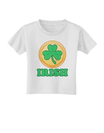 Shamrock Button - Irish Toddler T-Shirt by TooLoud-Toddler T-Shirt-TooLoud-White-2T-Davson Sales