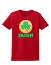 Shamrock Button - Irish Womens Dark T-Shirt by TooLoud-Womens T-Shirt-TooLoud-Red-X-Small-Davson Sales