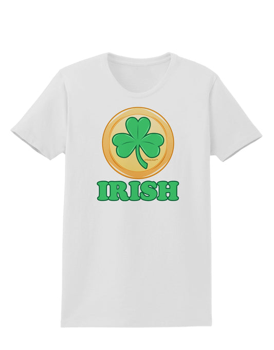 Shamrock Button - Irish Womens T-Shirt by TooLoud-Womens T-Shirt-TooLoud-White-X-Small-Davson Sales