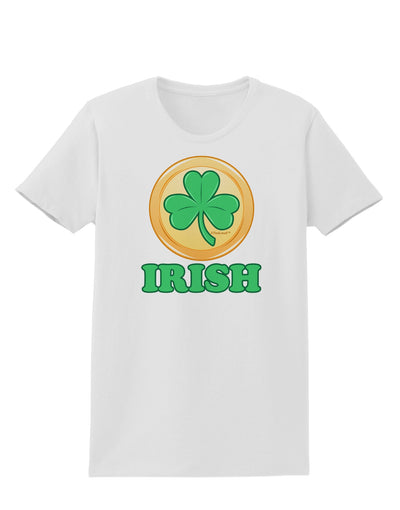 Shamrock Button - Irish Womens T-Shirt by TooLoud-Womens T-Shirt-TooLoud-White-X-Small-Davson Sales